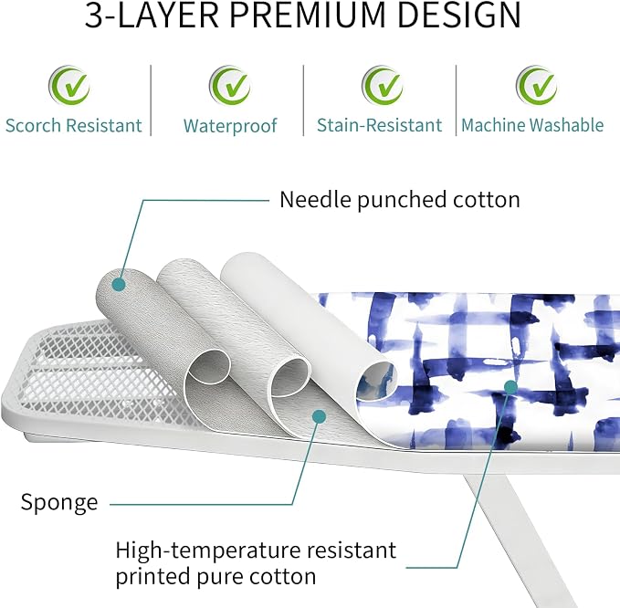 Ironing Board Cover and Pad for Standard Size, 15x54 Scorch & Stain Resistant - Image 3