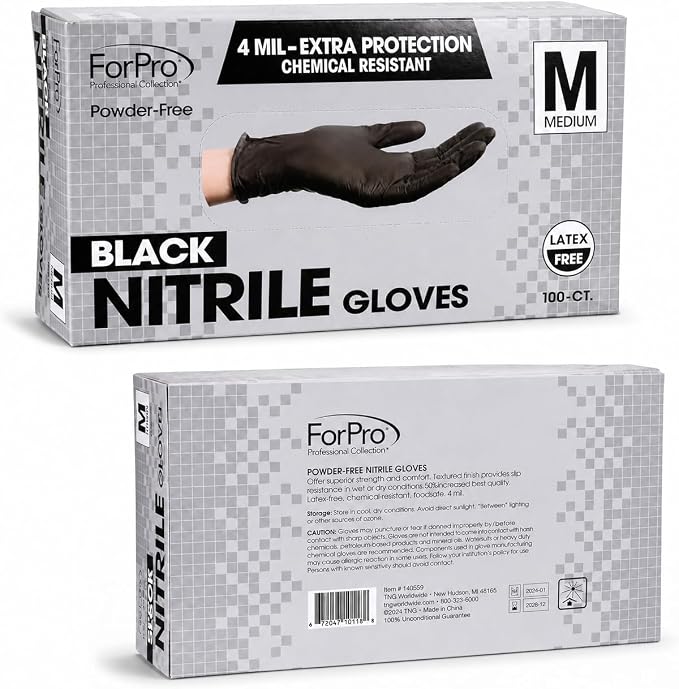 ForPro Disposable Nitrile Gloves, Chemical Resistant, Powder-Free, Latex-Free - Image 3