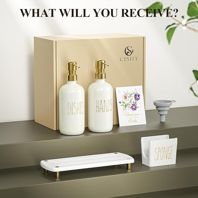 Cisily Kitchen Soap Dispenser Set Comes - Image 7