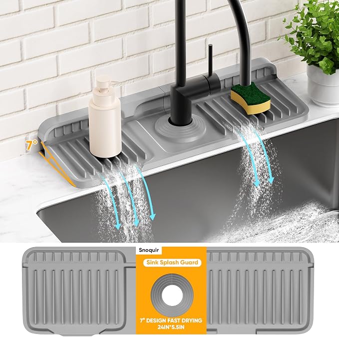 14.6 inch Faucet Mat for Kitchen Sink Splash GuardKitchen Sink Faucet Mat - Image 9