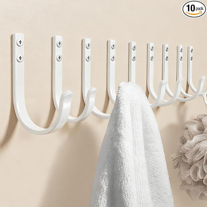 10-Pack 22LB Wall Hooks for Hanging Towel/Coat, for Outdoor, for Backpack by Josmimic
