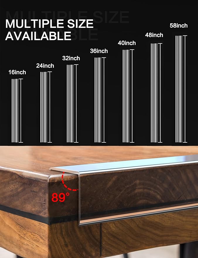 Clear Self-Adhesive Wall Corner Protectors，Corner Guards & Edge Protector for Wall Door Frame Cabinet Baseboard & Door, Table, Stair (24, 36" X 1.0")