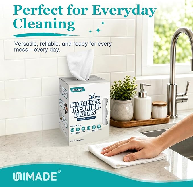UNIMADE Microfiber Cleaning Cloth, 75 Sheets Microfiber Towels - Image 5