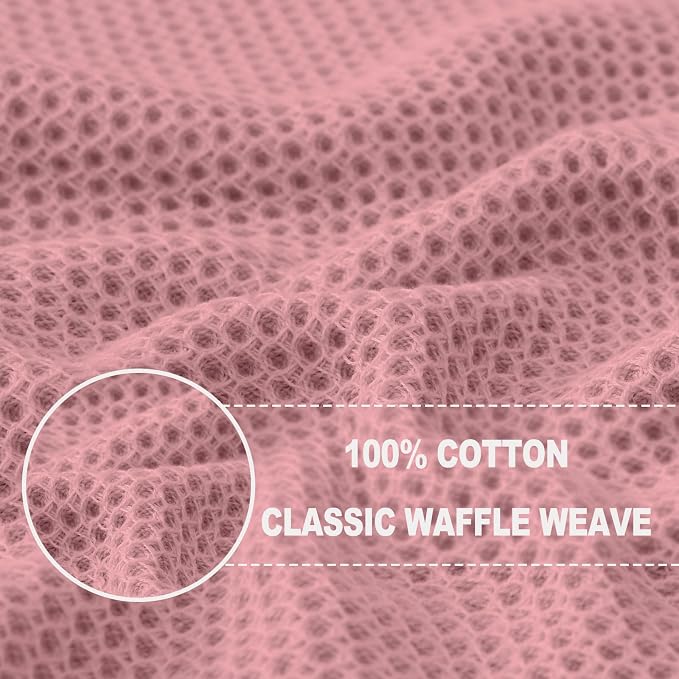 Homaxy 100% Cotton Waffle Weave Kitchen Dish Cloths 8-Pack, Dried Rose | 12 x - Image 2