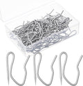 Outus 58 Pack Metal Curtain Hooks Pin-On Drapery 1.2x1, Matt Silver | Pinch by Outus