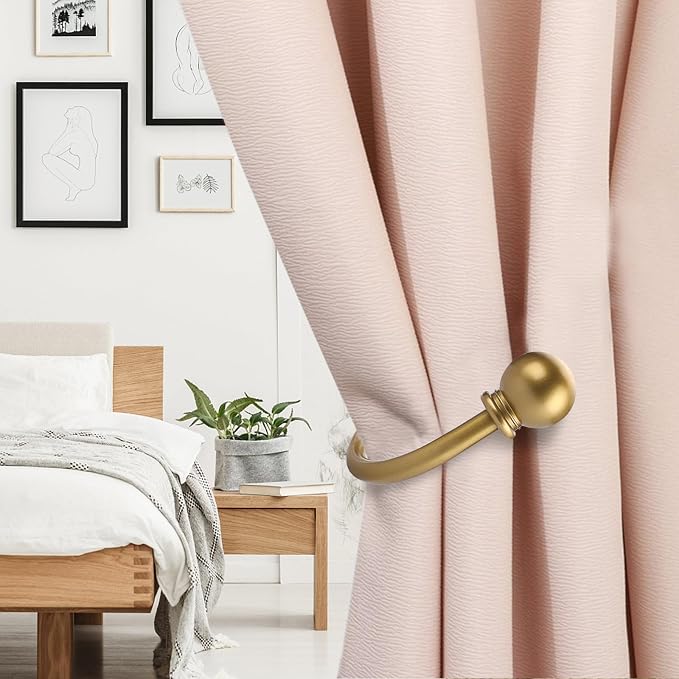 Sumnacon Curtain Holdbacks 2 Pcs Wall Mounted Curtain Tiebacks - Image 2