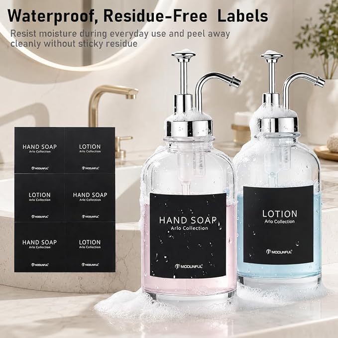 Glass Soap Dispenser Set 2, Silicone Funnel, Refillable Kitchen Soap Dispenser - Image 7