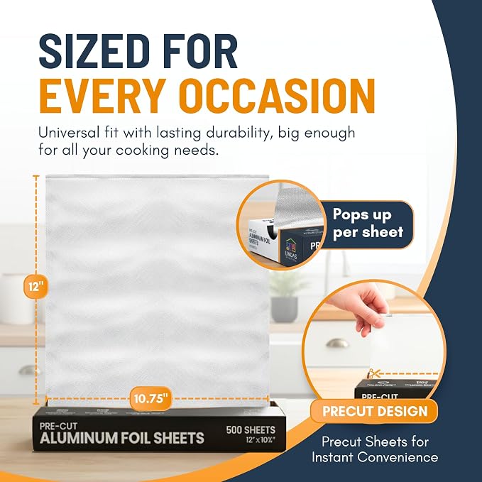Pre-Cut Aluminum Foil Sheets 500 Count - Image 3