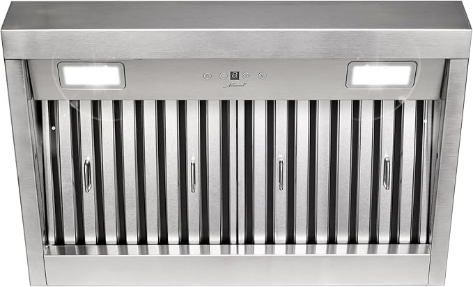 Range hood, 30 Inch Range Hood Insert with 600 CFM Powerful Suction, Ultra Quiet Ducted Stainless Steel Kitchen Stove Vent Hood with Dimmable LED Lights, Timer, 4-Speed Touch Control