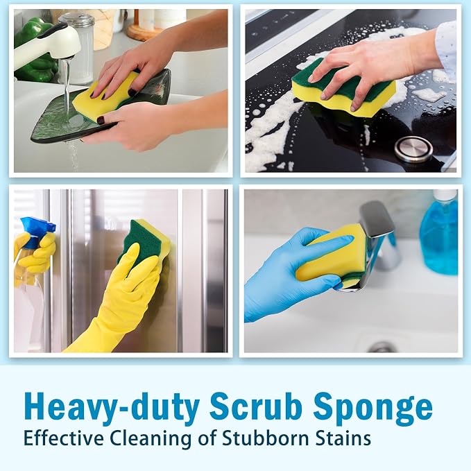 AIDEA Sponges Kitchen, 50-PK Heavy Duty Dish Sponge Kitchen, Scrub Sponges | - Image 6