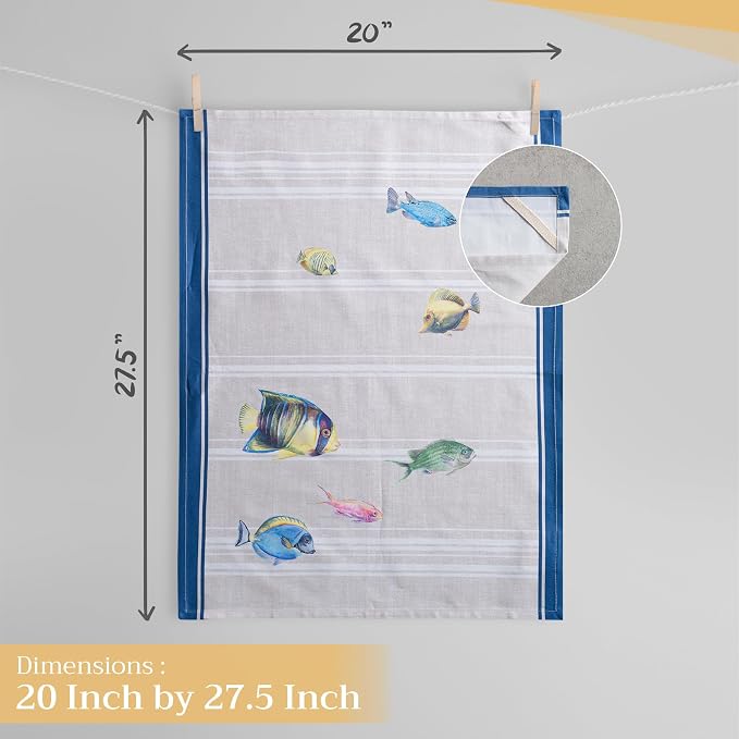 Maison d' Hermine Kitchen Towels Set of 3 Reusable 100% Cotton 27.50" x 20" - Image 4
