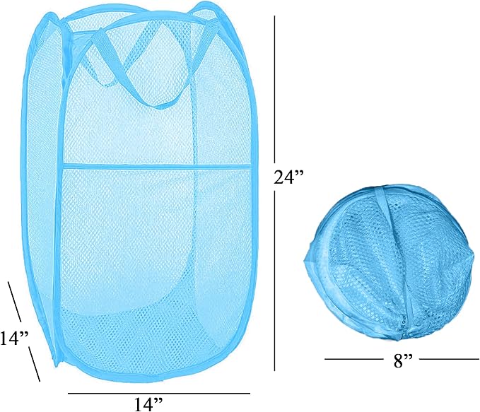 Mesh Laundry Hamper, Pop Up Laundry Basket Portable Collapsible Clothes Storage - Image 2
