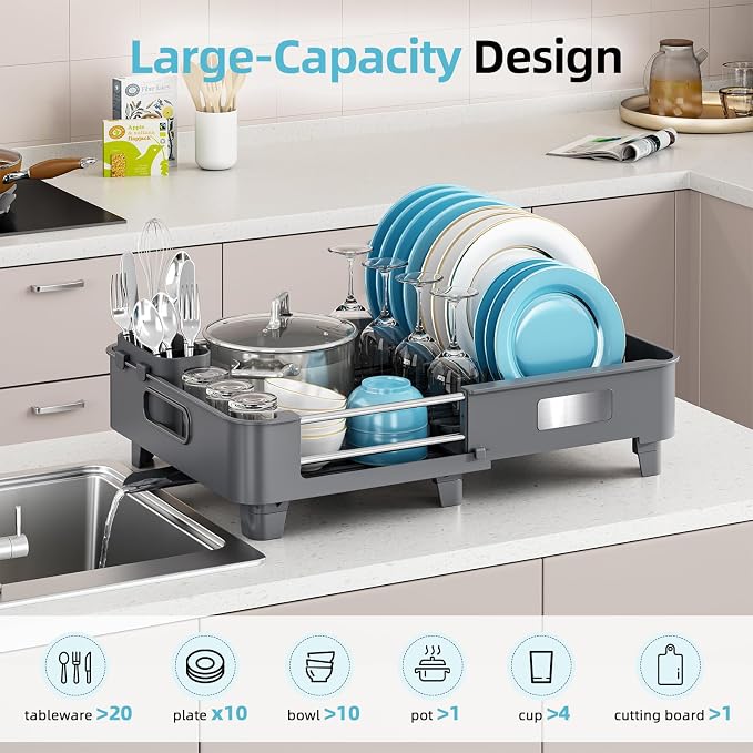 TOOLF Extendable Dish Drying Rack - Image 7