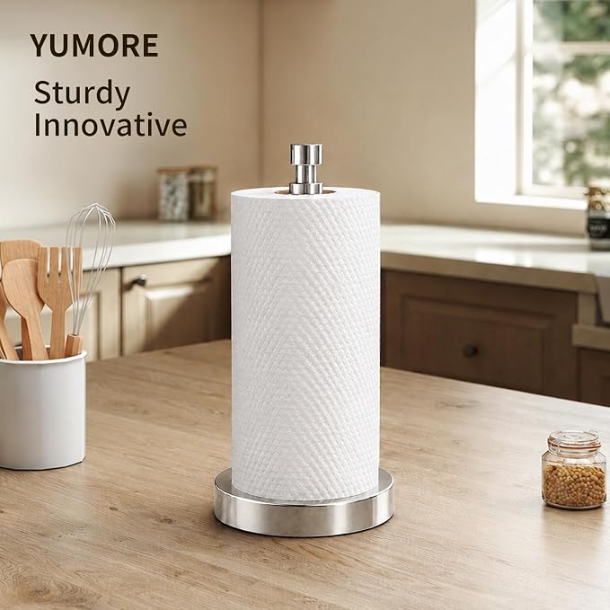 YUMORE 3.9lbs Heavy Duty Paper Towel Holder Countertop Weighted Base - Image 2