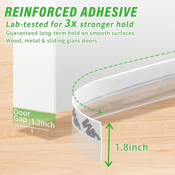 Weather Stripping Door Seal 33ft Extra-Wide Silicone, Strong Adhesive, Seals - Image 3