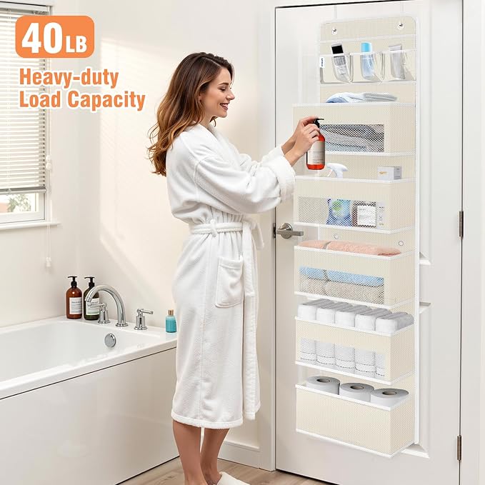 Over The Door Organizer Storage Large Capacity Hanging Bedroom Storage | 6 - Image 5