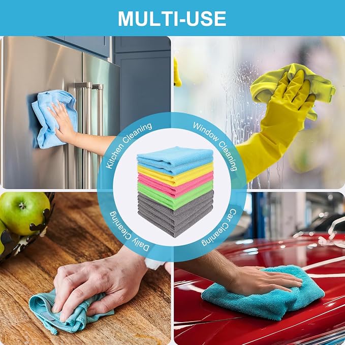 Microfiber Cleaning Cloth: 24 Pack Cleaning Towels - Image 3