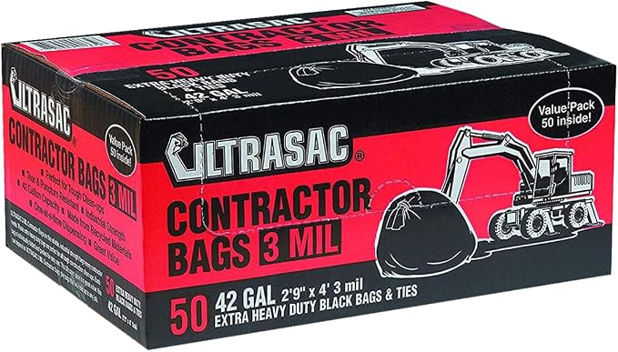 Ultrasac Heavy Duty Contractor Bags, 42 Gallon, 32.75" X 47" - Image 7