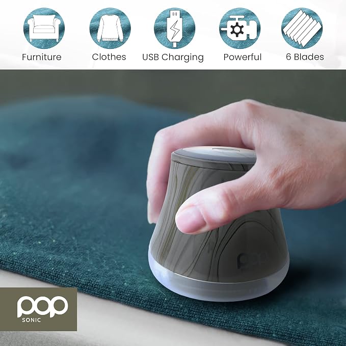 Fabric Shaver, Lint Remover Electric – Rechargeable, 6 Blade System, Fabric - Image 4