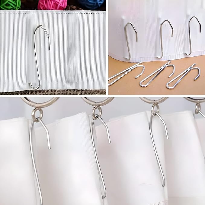 50 Pack Heavy Duty Metal Pinch Pleat Curtain Drapery Hooks, 2.68 Inch | - Image 4