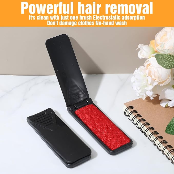 4 Pack Foldable Lint Brush for Clothes, Portable Travel Size Lint Remover Brush - Image 7