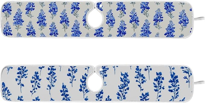 Small Bluebonnet Flower Watercolor Bluebonnets Sink Mat by Tatenale