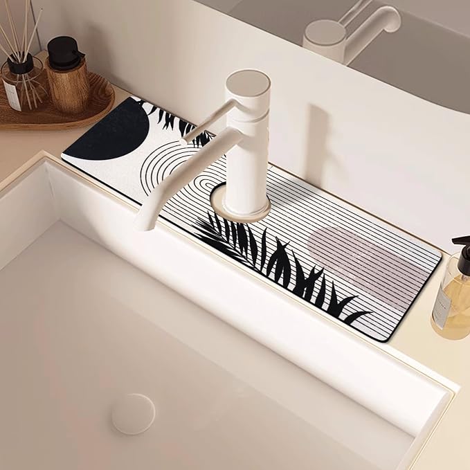 Sink Faucet Absorbing Mat, 2 Pack Drying Mat Around Faucet Sink Splash Guard - Image 7