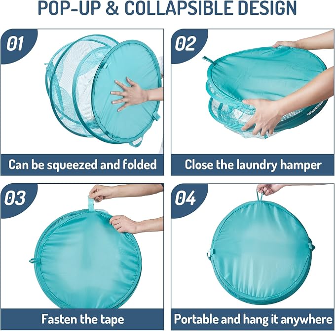 Seiritex Mesh Popup Laundry Hamper 115L Collapsible Laundry Basket No Lid Extra - Image 6