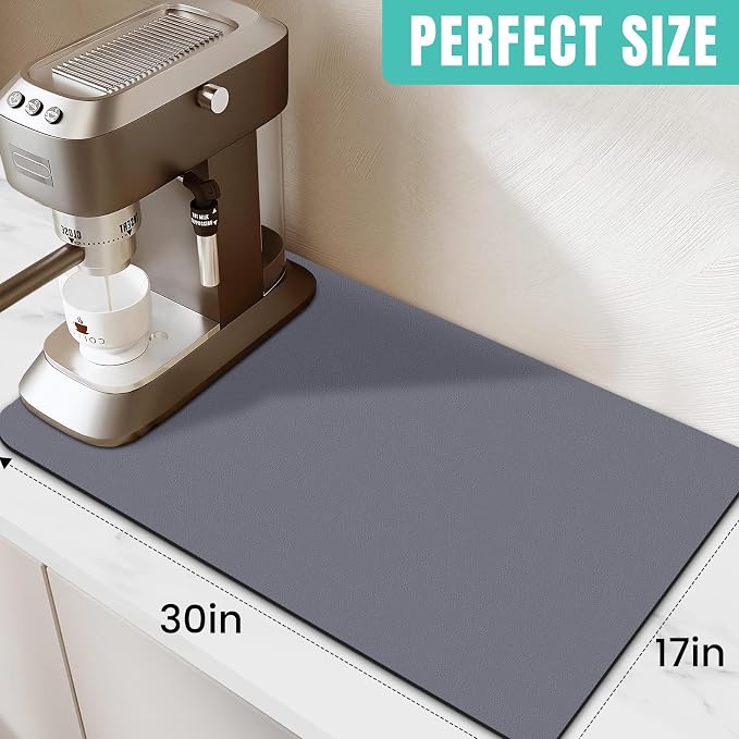 Coffee Mat Super Absorbent Dish Drying Mat Coffee Bar Mat 17"x 30" - Image 2