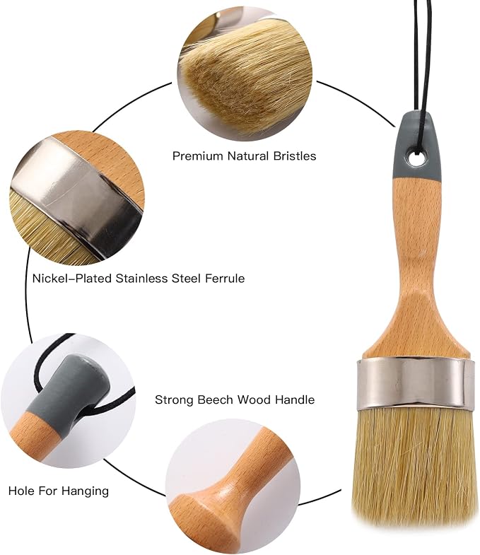 Mister Rui Chalk Wax Paint Brush 3 pcs, Large Wax Brush - Image 5