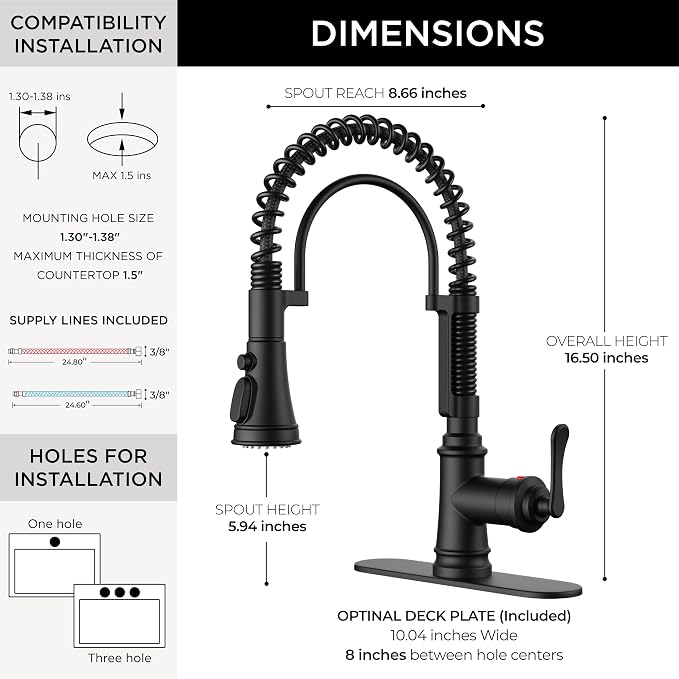 FORIOUS Black Kitchen Faucet - Image 3