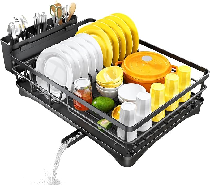 SNTD Dish Drying Rack for Kitchen Counter, 11.8" W x 16.7" L, Large Capacity - Image 9