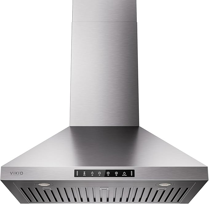 Wall Mount 30 Inch Range Hood 900 CFM, Ductless/Ducted Convertible Kitchen Hood, 3-speed Gesture Sensing & Touch Control, Stainless Steel Kitchen Vent Hood with Permanent Baffle Filters