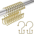 Shower Curtain Hooks Gold Shower Curtain Rings, Double Shower Curtain Hooks by Amazer