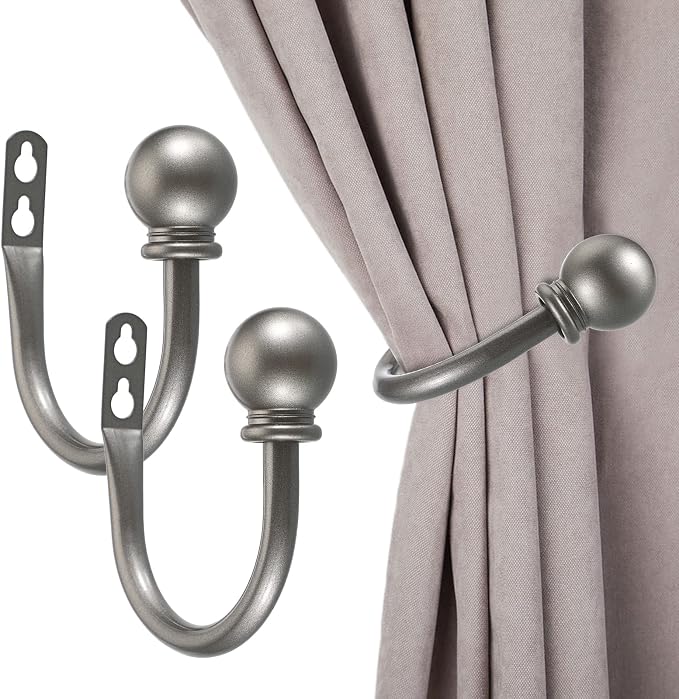 Sumnacon Curtain Holdbacks 2 Pcs Wall Mounted Curtain Tiebacks by Sumnacon