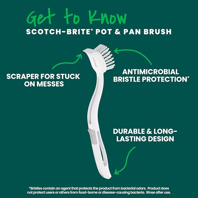 Scotch-Brite Pot & Pan Brush, 4 Pack | Durable and Long Lasting Dish Brush - Image 5