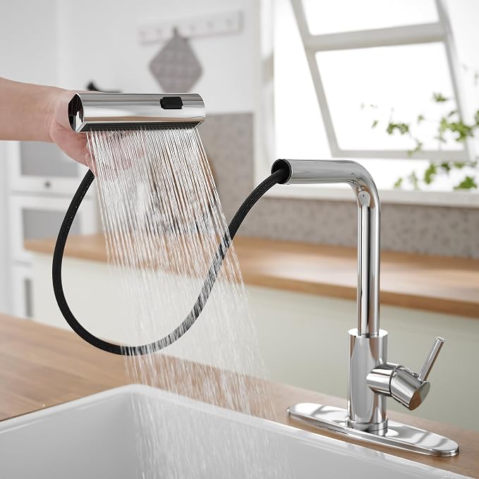 Kitchen Faucets with Pull Down Sprayer, Waterfall Kitchen Sink Faucet, - Image 5