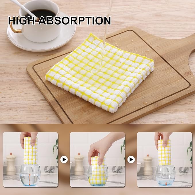 Kitinjoy Cotton 8 Pack Terry Kitchen Dish Cloths - Image 3