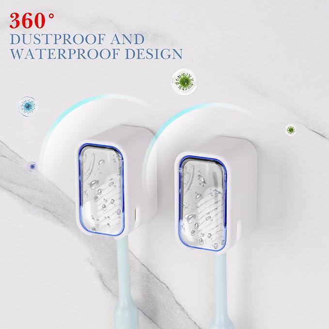 4 Pack Toothbrush Holders for Bathrooms Shower, Wall Mount Toothbrush Organizer - Image 6