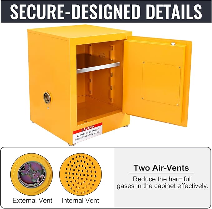 Flammable Storage Cabinet,17x17x22 Safety Cabinet,Explosion Proof Cabinet for Commercial Industrial and Home Use
