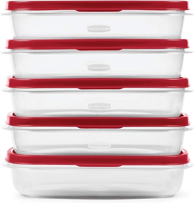 Rubbermaid EasyFindLids Meal Prep Containers 5.5 Cup Red - Image 2