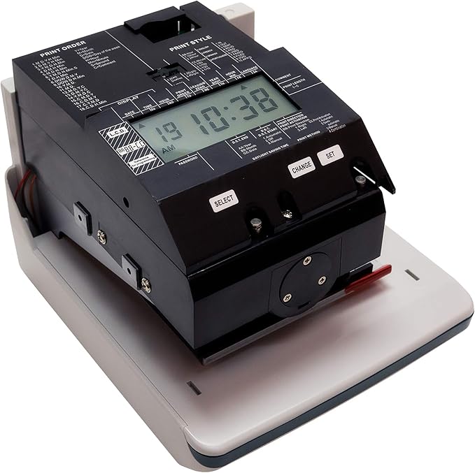 uPunch CR1000 Digital Time Clock and Date Stamp for Small Business: Complete Employee Time Tracking System with 50 Time Cards, Ribbon & Keys