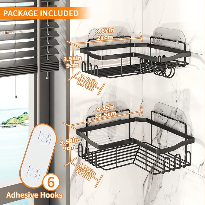 Corner Shower Caddy with Soap Holder, 2 Pack Stainless Steel Corner Shower - Image 7