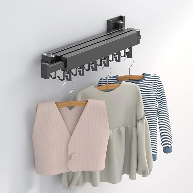 ZdwCyl Clothes Drying Rack Wall Mounted, Laundry Rack Wall Wount, Drying Rack - Image 8