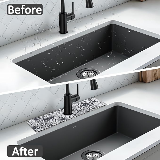 15" X 5.5" Kitchen Sink Splash Guard Faucet Mat Mandala Super Absorbent Fast - Image 7