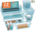 ElegantArray 12 PCS Drawer Organizer Set, Makeup Organizers, Sea Blue | 4 Sizes by Unknown