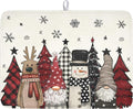 Giwawa Winter Snowman Gnome Dish Drying Mat Xmas Tree Dishes Pad 18"x24" by Giwawa