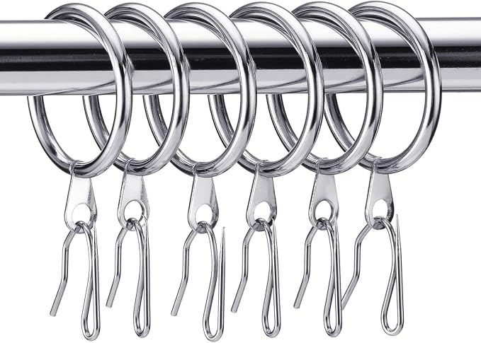 Hotop 30 Pcs Metal Curtain Rings by HOTOP