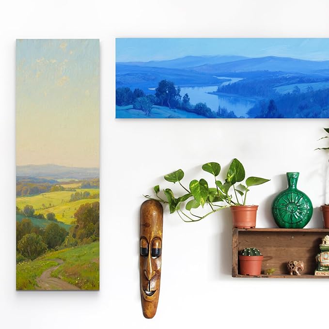Falling in Art 2 Pack Unfinished Wooden Canvas Panels, 4x12 Gallery Birch Wood Panels Kit, 1 1/2" Deep Art Cradle Boards for Acrylic Painting, Pouring and Burning
