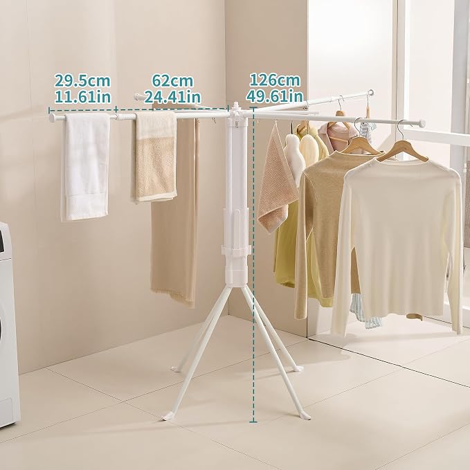 JOOM 4 Legs Clothes Drying Rack, Garment Rack Portable and Foldable Space - Image 2